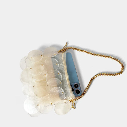 New Shell Bag Natural Beimu sequins Hand woven Bead Bead Bag Shoulder Bag