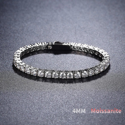 2/2.5/3/4/5mm Full Moissanite Bracelet for Women 100% 925 Sterling Silver Party Fine Jewelry Gift