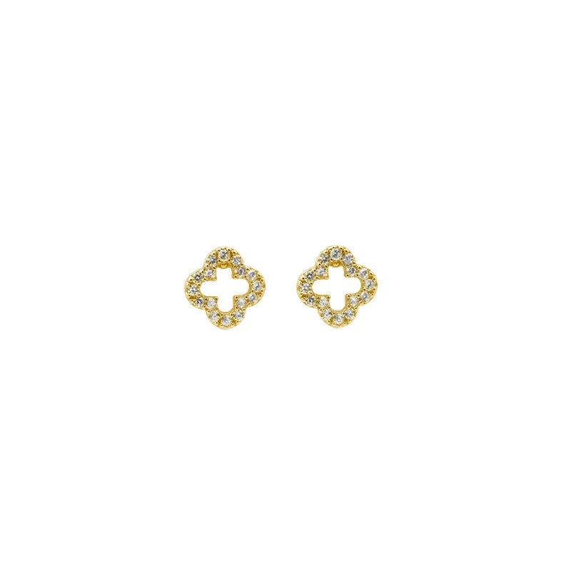 925 Sterling Silver Romantic Full Zircon Flower Screw Bead Stud Earrings for Women Fashion Sweet Party Piercing Jewelry