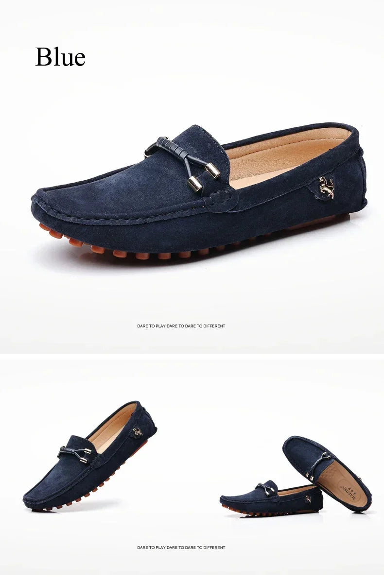 Sapatos Mocassim Masculinos de Luxo Tam. 48, Loafers de Couro Camurça Masculinos, Sapatos Mocassins Slip-on Antiderrapantes para Dirigir para Homens