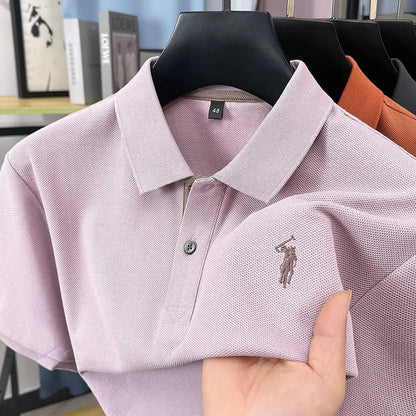 Luxury brand 100% cotton short sleeve polo shirt summer new trend Paul pony embroidery T-shirt business golf casual men's wear
