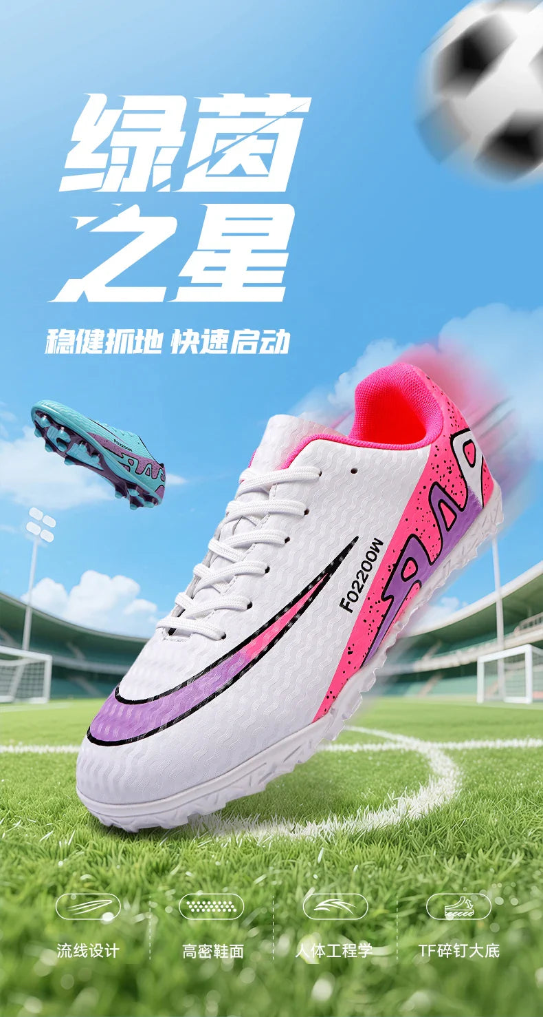 2026 New Men Soccer Shoes Breathable Football Boots FG/TF Turf Boots Non-Slip Wear Resistant Adult Outdoor Training Match Sports