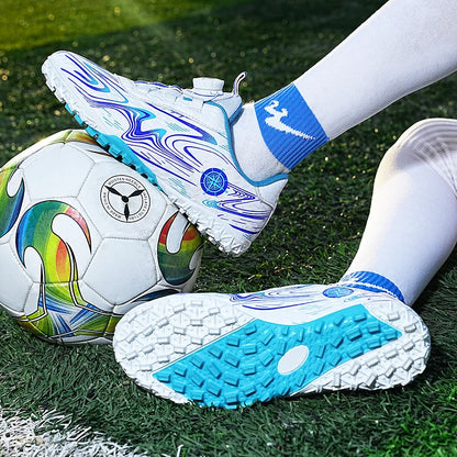 Kids Soccer Cleats Boys Girls Professional Football Shoes FG/TF Grass Training Non-Slip Athletic Sneakers Breathable Comfortable