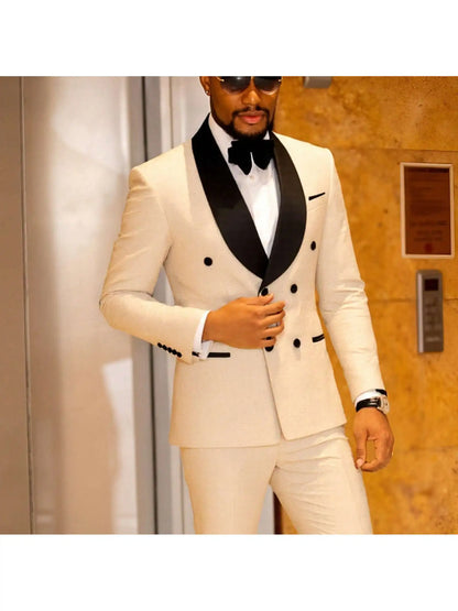 Men's 2 Piece Slim Fit Floral Tuxedo Suit Paisley Peak Lapel One Button Single Breasted Suit Jacket Pants Set