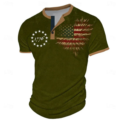 America's 250th Anniversary Men's American Independence Day Graphic American US Flag 1776 T Shirt Short Sleeve 3D Print Sports