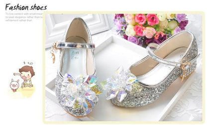 Flower Children's Shoes Beach Princess Girl Shoes For Kids Glitter Wedding Party Shoes Infantil Chaussure Enfant