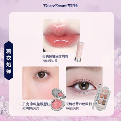 Gift Box Makeup Set Little Angel Full Box Lip Glaze Blusher Shell Jewelry Flower Know Birthday Gift Kit