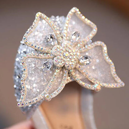 Girls Sandals Summer Fashion Sequins Rhinestone Bow Girl Princess Shoes for Baby Girl Shoe Flat Heel Sandals Size 21-35