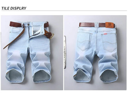 2025 New Summer Brand Stretch Thin Bermuda Masculina Cotton Denim Jeans Men Knee Length Soft Ropa Hombre Shorts