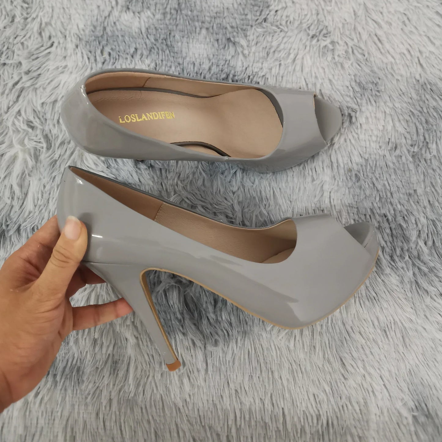Women Pumps Sexy Open Toe 12cm Thin Heel Platform Patent Leather High Heels Gladiator Party Dress Wedding Shoes
