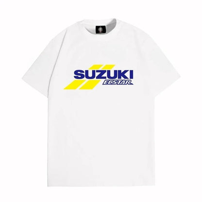 2026 Summer Bestseller Suzuki Racing Team 100% Cotton Trendy Men T-shirt Daily Outdoor Sports Casual Loose Street Short-sleeve