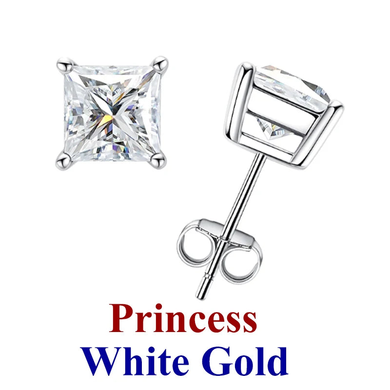 0.5-2ct Moissanite Diamond Stud Earrings for Women Original 925 Sterling Silver Lady's Moissanite Earring New 2026