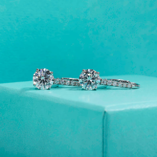 1 Carat D Color Moissanite Dangle Drop 925 Sterling Silver Earrings With Certificate Jewelry Wholesale