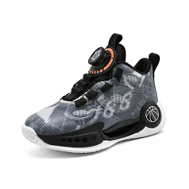 Kids Basketball Shoes Non-slip Breathable Basketball Training Sneakers Boys Girls Athletic Shoes Luminous Children Running Shoes
