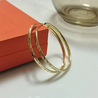925 Sterling Silver Hoop Earrings For Women 18K Gold Plated Jewelry Dazzling Women's Hoops Earrings Christmas Gifts