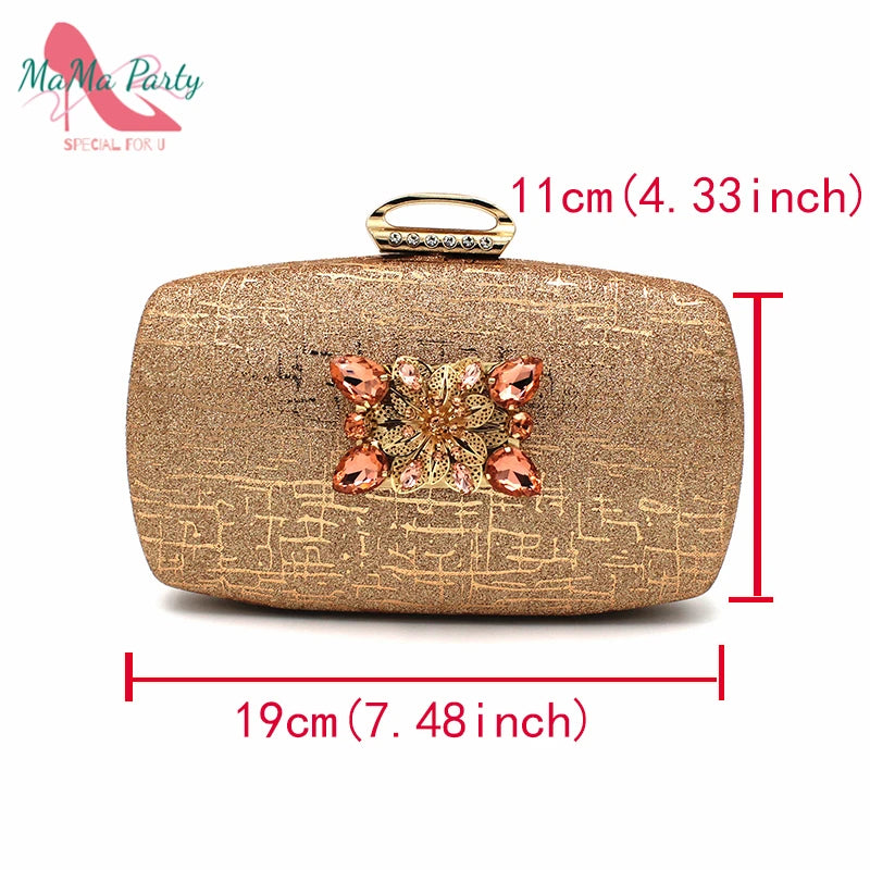 Nigerian Women Shoes and Bag Set in Gold Color High Quality New Arrivals Classics Style for Garden Party
