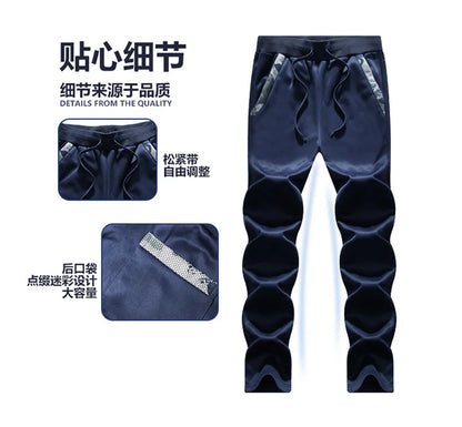 Winter Thick Men Sports Suit Men Tracksuit Hooded Sportswear Zipper Cardigan Hooded Woolen Trousers Pants Casual Men Fleece Set