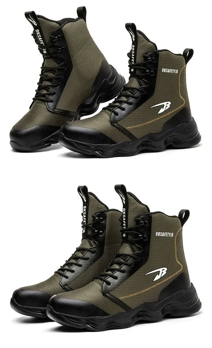 Safety Shoes Men Boots High Top Work Sneakers Steel Toe Cap Anti-smash Puncture-Proof work Boots Indestructible Shoes