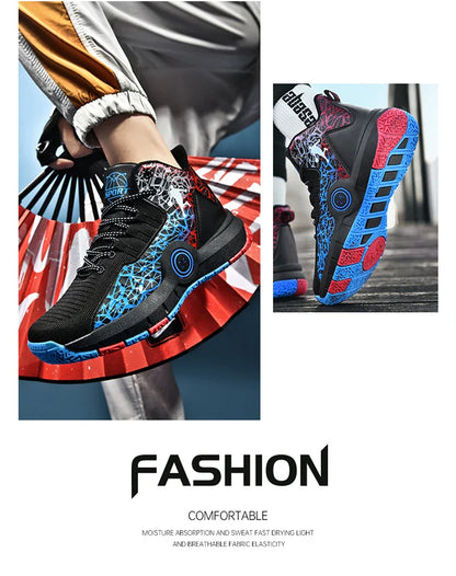 Kids Basketball Shoes Anti-slip High-Top Basketball Combat Boots Boys Girls Cushioned Trainers Children‘s Ankle Support Sneakers