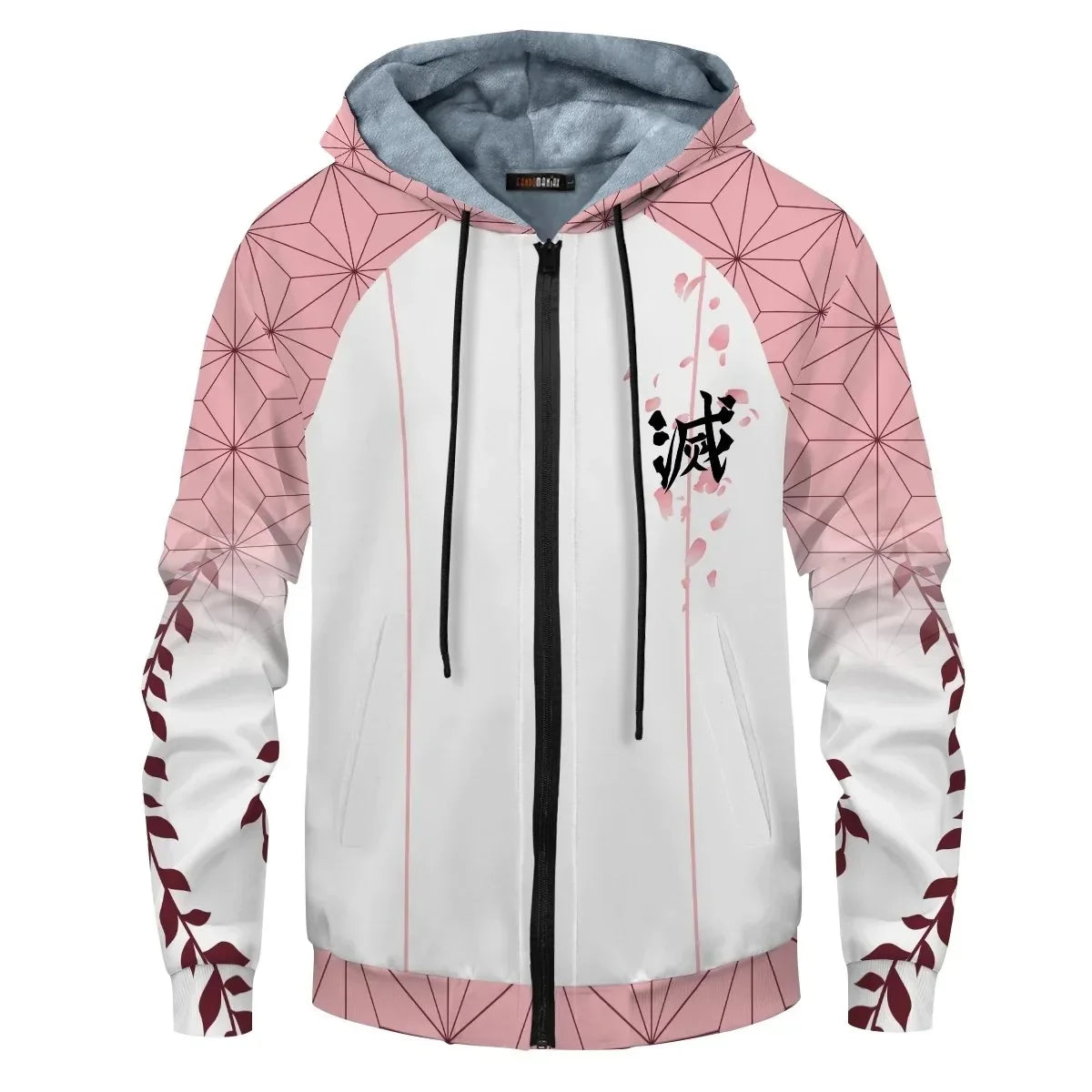 Anime Velvet Thick Warm Winter Oversized Hoodie Coat Zip Up Sweatshirt Winter Top Plus Size Coat Plush Jackets