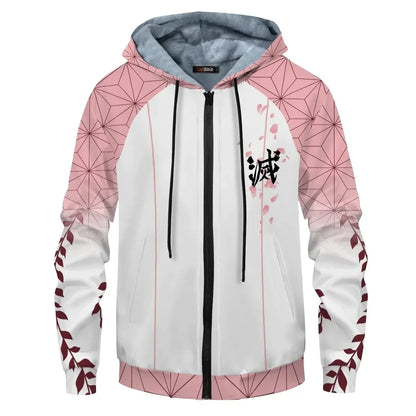 Anime Velvet Thick Warm Winter Oversized Hoodie Coat Zip Up Sweatshirt Winter Top Plus Size Coat Plush Jackets