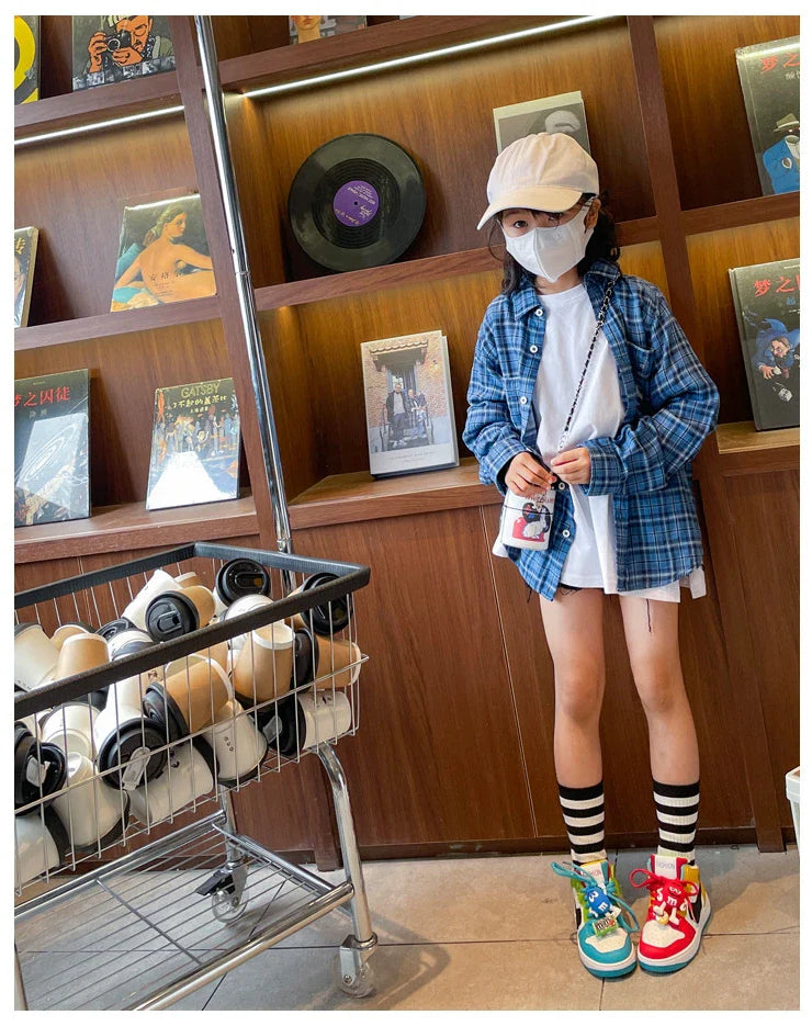 Boys Girls Shoes Board Shoes Children Casual Shoes New Four Seasons Kids Single Sneaker Mandarin Ducks Basketball Sports Shoes