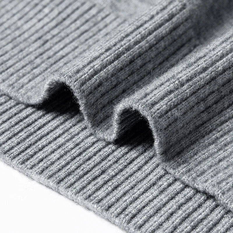 Original Quality Men's Polo Shirt Exquisite Simple Long Sleeve Knitted Lapel Sweater Autumn Winter Business Casual Menswear Top