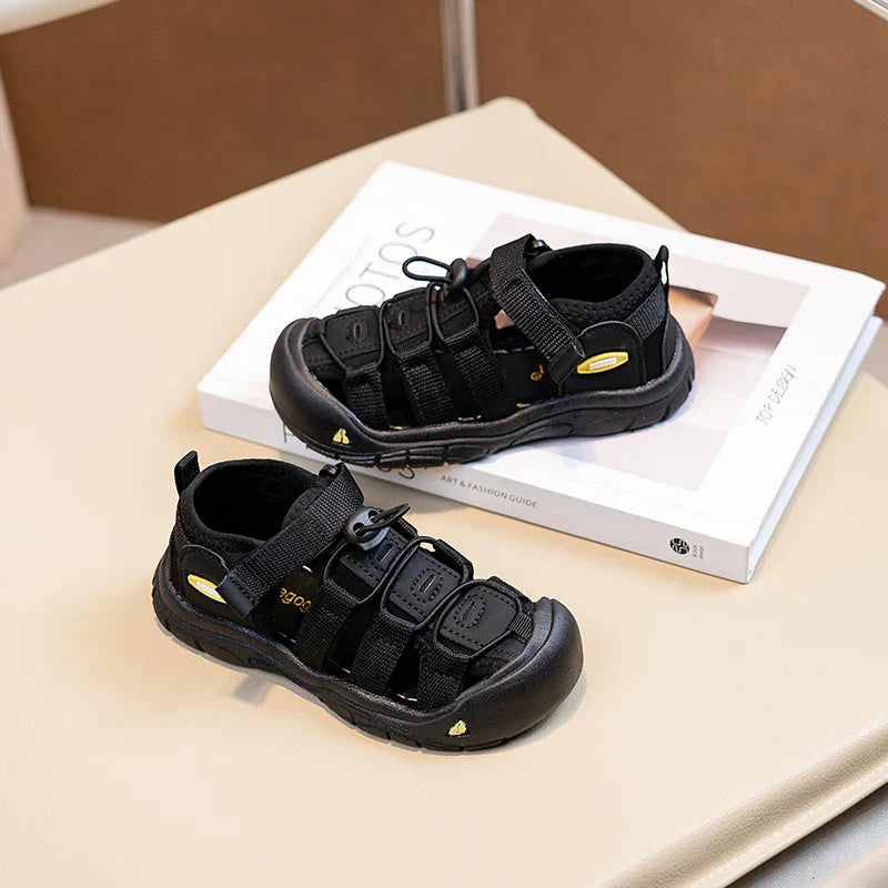 Boys Girls Casual Toes Capped Shoes Soft Sole Kids Sport Sandals Non-slip Children Summer Beach Shoes Classic Pull Rope 2025 New