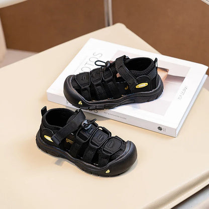 Boys Girls Casual Toes Capped Shoes Soft Sole Kids Sport Sandals Non-slip Children Summer Beach Shoes Classic Pull Rope 2025 New