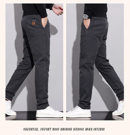 New Winter High-End Business Men's Suit Pants Autumn and Winter Slim Straight Casual Pants Versatile Fashion Trousers Korean