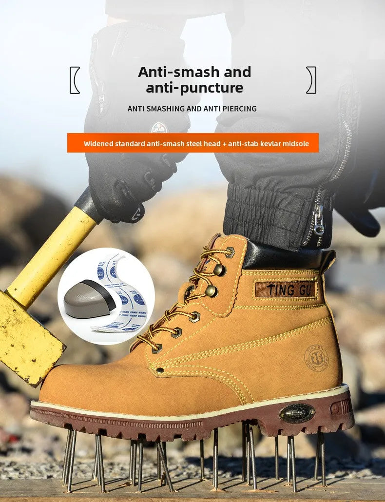 Four Season Labor Protection Shoes Anti Smashing Anti Piercing Steel ToeCap Anti Slip SafetyShoesWear-resistant Protective Shoes