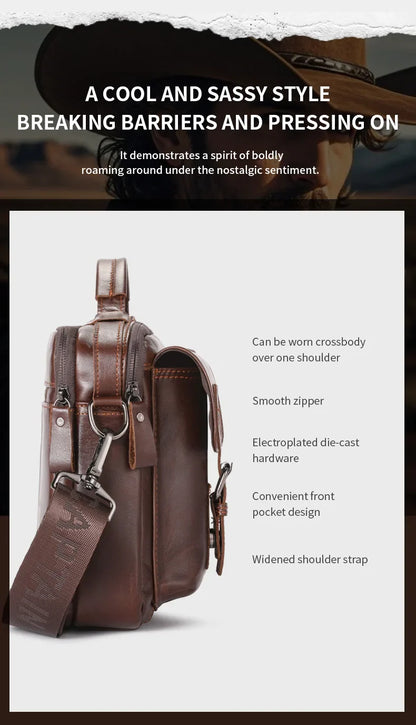 New Genuine Leather Men Crossbody Bag Male Briefcase Messenger Bag Casual Business Briefcase Style Men Shoulder Bag