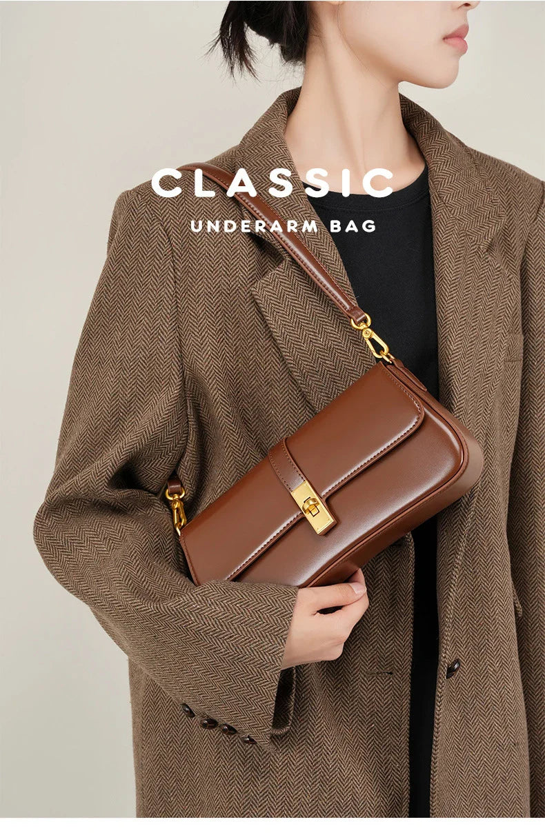 Women Genuine Leather Shoulder Bag Female Fashion Handbag Totes Small Underarm Bag Casual Daybag Mini Purse -KG1313