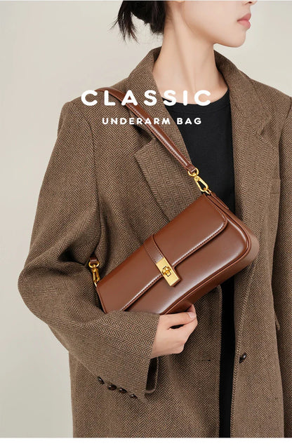 Women Genuine Leather Shoulder Bag Female Fashion Handbag Totes Small Underarm Bag Casual Daybag Mini Purse -KG1313