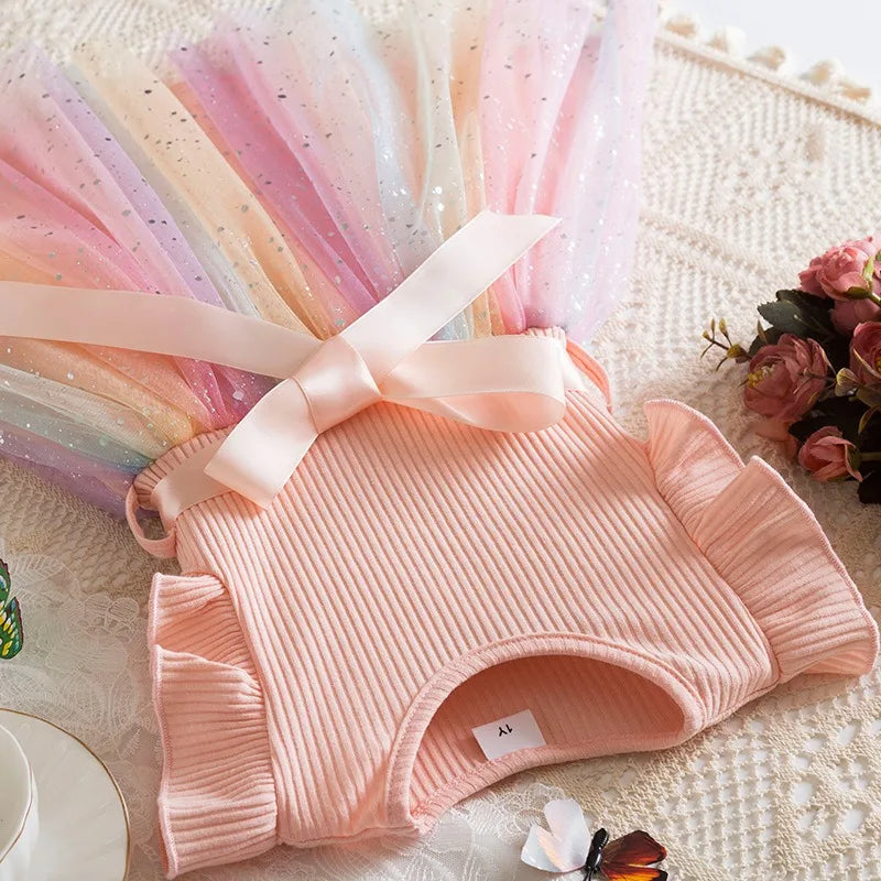 K-Pop Hunters Zoey Mira Rumi Girls Flying Sleeves Bow Sequin Dress Kids Baby Girl Birthday Party Fluffy Tutu Princess Dress 1-5Y