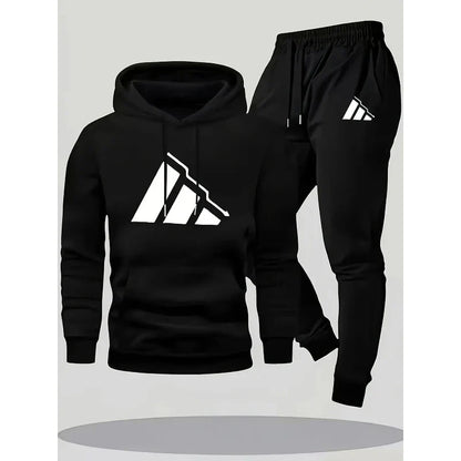 Family Matching Hoodie Set Parent Child Cotton Two Piece Outfit Black White Logo Print Casual Loungewear Comfortable