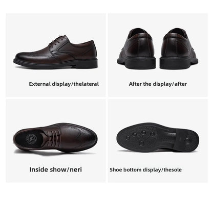 Golden Camel Men's Derby Shoes 2026 Business Casual Soft Sole Leather Shoes Brand Design Soft Soles Non-slip Velvet Warm Loafers