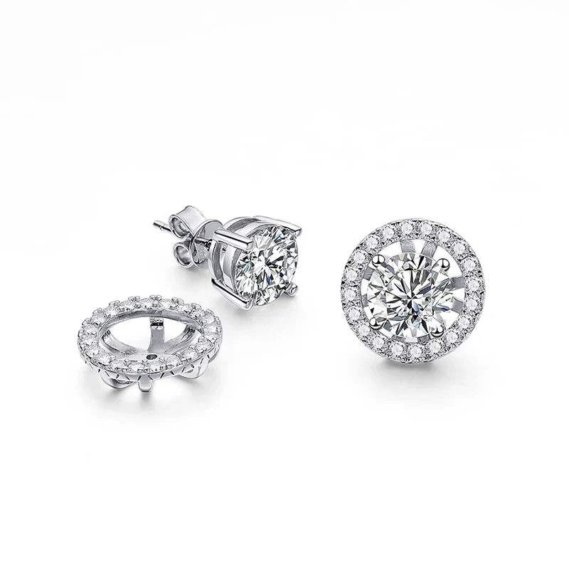 2ct+0.3ct Full Moissanite Studs Earring for Women Sparkling Diamond Wedding Party Ear Stud S925 Sterling Silver Jewelry