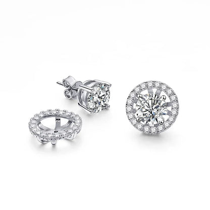 2ct+0.3ct Full Moissanite Studs Earring for Women Sparkling Diamond Wedding Party Ear Stud S925 Sterling Silver Jewelry