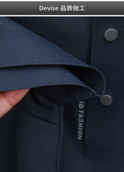 Men's Seamless Knit Polo Shirt - Summer Short Sleeve, Stretch Polyamide Spandex Blend Business Casual T-shirt