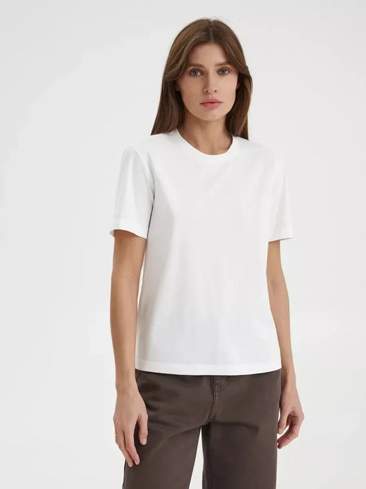 Summer 100% Cotton Women's T-shirt Bottoming Basic Fashionable Lady Short Sleeve Loose Tops Shirts Solid 230g/㎡ Tops