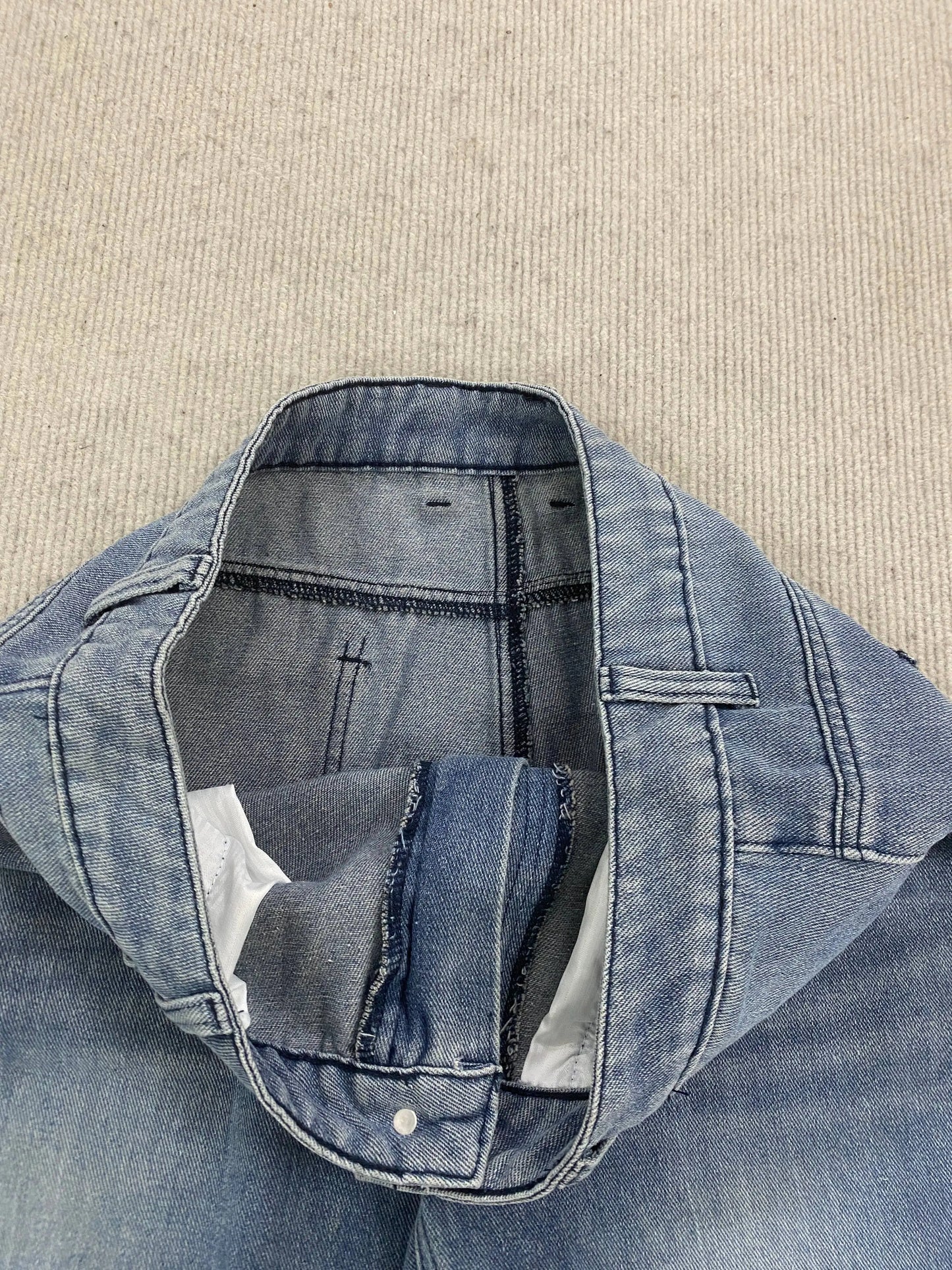 Calça jeans unissex estilo casual de rua, estilo ins, corte reto, lavagem envelhecida retrô, usada, novidade primavera 2026, street style americano.
