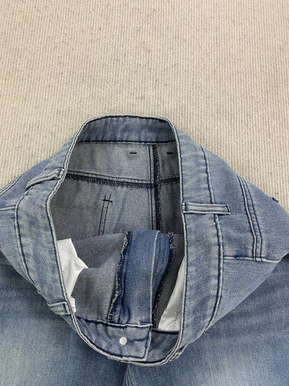 Calça jeans unissex estilo casual de rua, estilo ins, corte reto, lavagem envelhecida retrô, usada, novidade primavera 2026, street style americano.