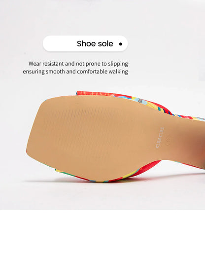 Woman shoes Thick Heel Sandals Square Open Toe Sliding Sandals students