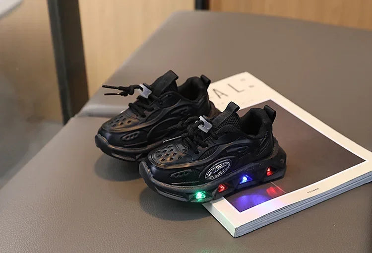 Baby Shoes 2025 Spring Autumn New Boys and Girls Light Up Clunky Sneaker Small and Medium-sized Children's Soft Soled Baby Shoes