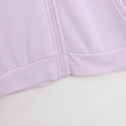 Donald Duck Letter Diamonds Fleece Sweatshirt Jacket Unisex Women Hooded Zip Up Jumper Tops