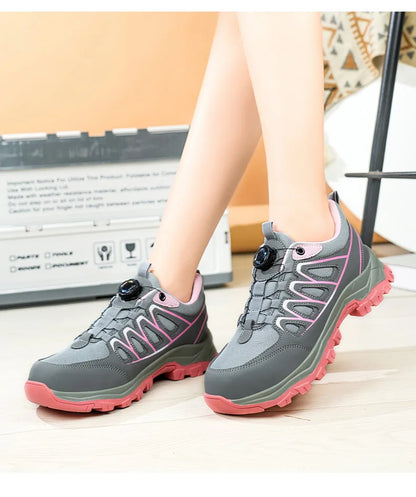 Rotating Button New Safety Shoes Women Anti-smash Anti-puncture Work Shoes Fashion Female Sport Shoes Security Protective Shoes