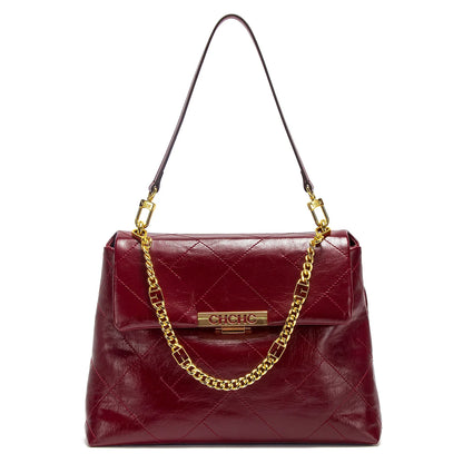 Women's Tote Bag 2026 Spring/Summer New Single Shoulder Bag Simple Black Diamond Grid Pattern Handbag