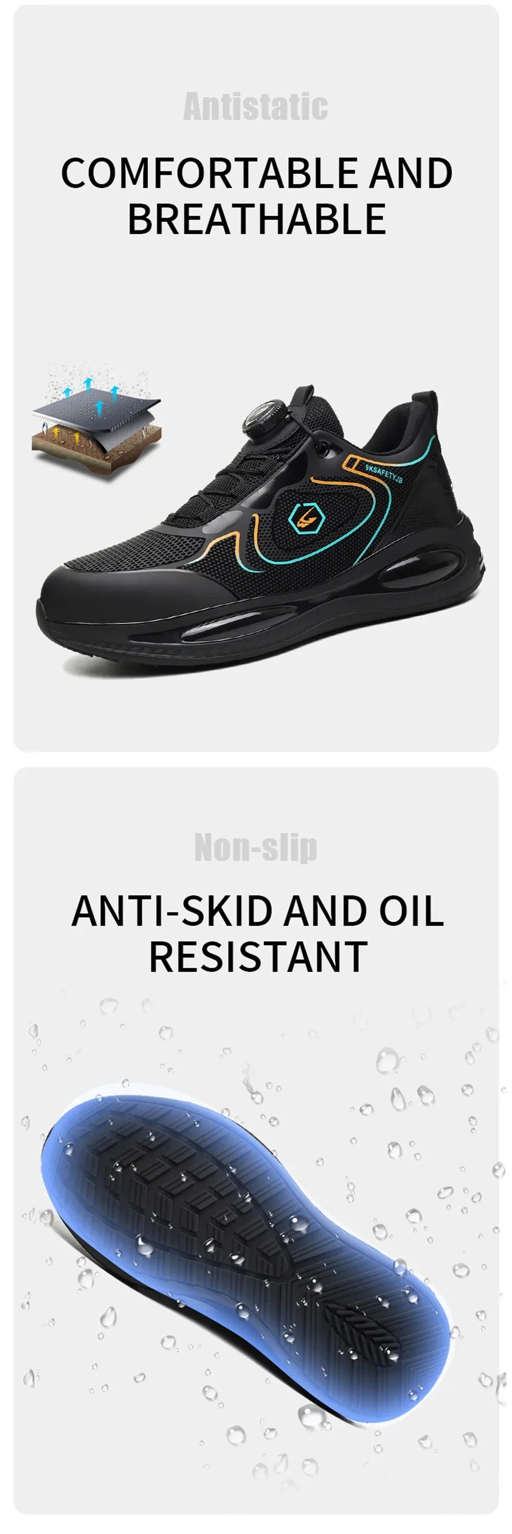 Steel Toe Work Shoes for Men Indestructible Boots Lightweight Safety Shoes Working Anti-smash Anti-puncture Protective Sneakers