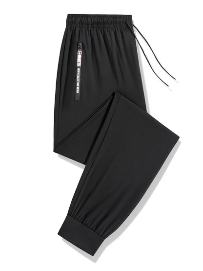 Men's Athletic Stretchy Quick Dry Pants with Zipper Pockets Lightweight Sweatpants for Outdoor Hiking Fishing Running Workout